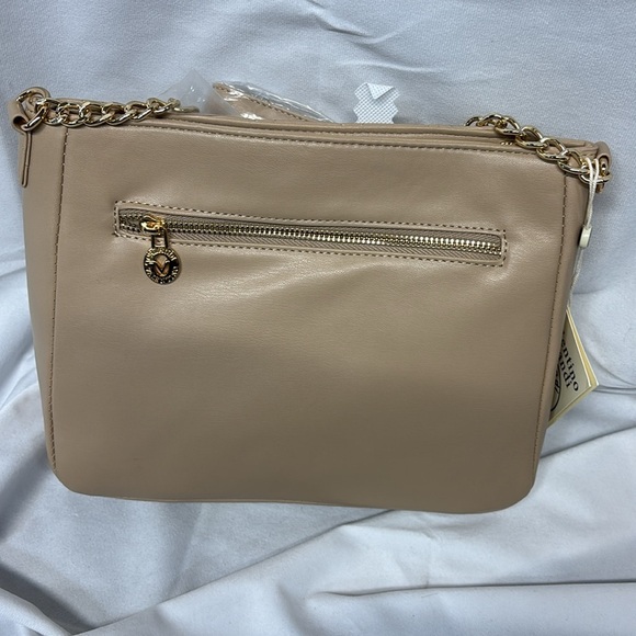 Valentino Orlandi  Vegan leather Taupe  Quilted  gold chain strap purse Bag - Picture 5 of 15